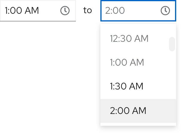 Time picker elements